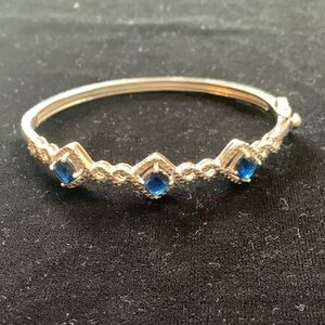 Elegant Silver and Blue Gemstone Bracelet